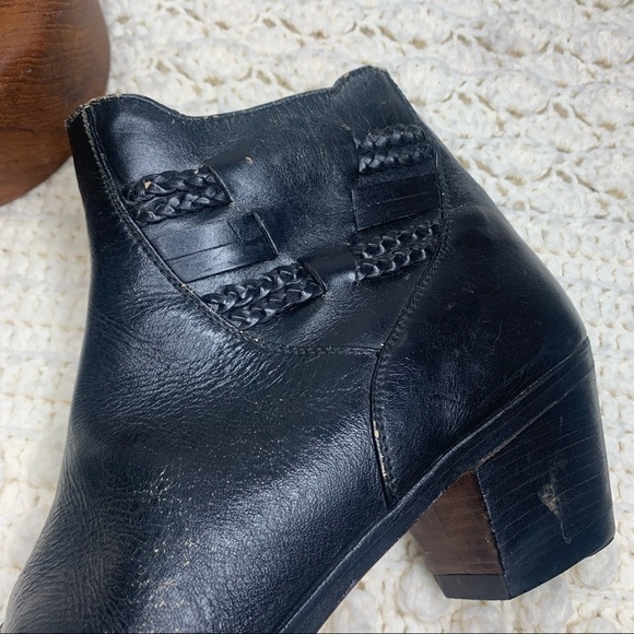 THE WILD PAIR VINTAGE Women's Western Cowgirl Leather Heeled Boots Black 9.5 - Picture 8 of 16